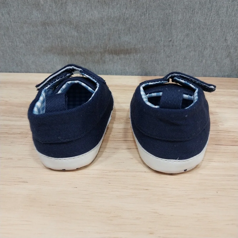 Tommy Bahama Baby Canvas Anchor Crib Shoes 6-12 Months Navy Blue